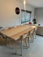 Licht houten eettafel set: met 6 bijhorende stoelen, Huis en Inrichting, Ophalen, Zo goed als nieuw, Rechthoekig, 50 tot 100 cm