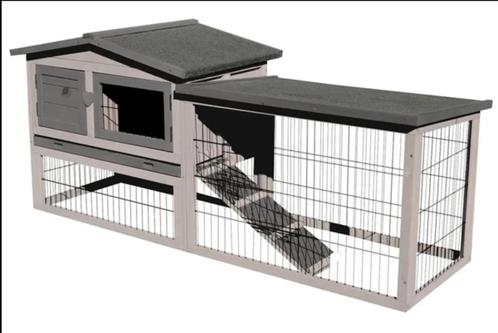 Flamingo konijnenhok Rainbow Cottage grijs, Dieren en Toebehoren, Knaagdieren en Konijnen | Hokken en Kooien, Nieuw, Hok, 60 tot 90 cm