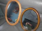 2 grote spiegels/spiegel, 1 rieten/rotan lijst, houten lijst, Minder dan 100 cm, Minder dan 50 cm, Ophalen of Verzenden, Zo goed als nieuw
