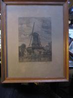 Ets v/d Molen a/d Kralingseplas R.dam,. Marius Janssen, Antiek en Kunst, Kunst | Etsen en Gravures, Ophalen of Verzenden
