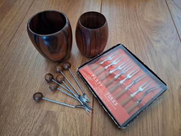 Vintage Cocktailprikkers Set beschikbaar voor biedingen