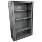 Gispen Meta Roldeurkast Zilvergrijs Deuren H195xB120xD47 B-k, Gebruikt, 100 tot 150 cm, Ophalen of Verzenden, Met slot