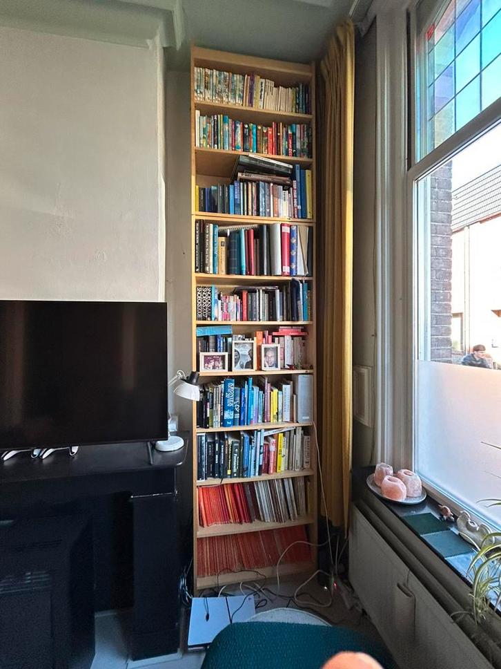 Billy boekenkasten -beukenkleur, Huis en Inrichting, Kasten | Boekenkasten, Zo goed als nieuw, 50 tot 100 cm, 200 cm of meer, 25 tot 50 cm