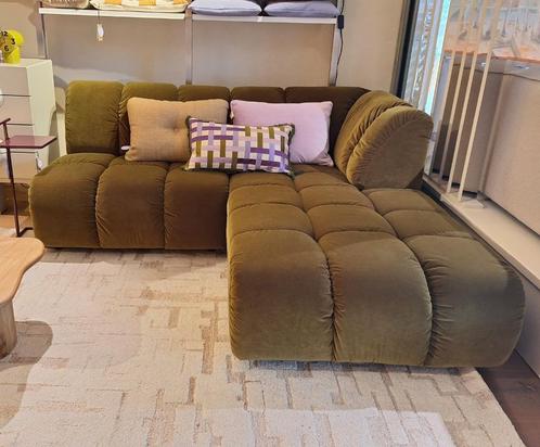 HK Living - Wave couch, Royal velvet Olive, Huis en Inrichting, Banken | Bankstellen, Zo goed als nieuw, Hoekbank, Driepersoons