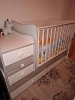 Kinder baby ledikant met schommel mechanisms, Ophalen, 90 cm, Eenpersoons, Wit