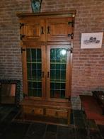 Antieke Buffetkast met Glazen Deuren, Ophalen, Gebruikt, Eikenhout, 50 tot 100 cm