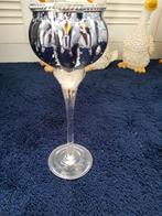 OUDE ZEER HOGE ZILVER KLEUR KAARS GLAS, Ophalen, Zilver