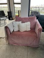 Loveseat Roze Velvet stof, Huis en Inrichting, Fauteuils, 100 tot 125 cm, Gebruikt, Stof, 100 tot 125 cm