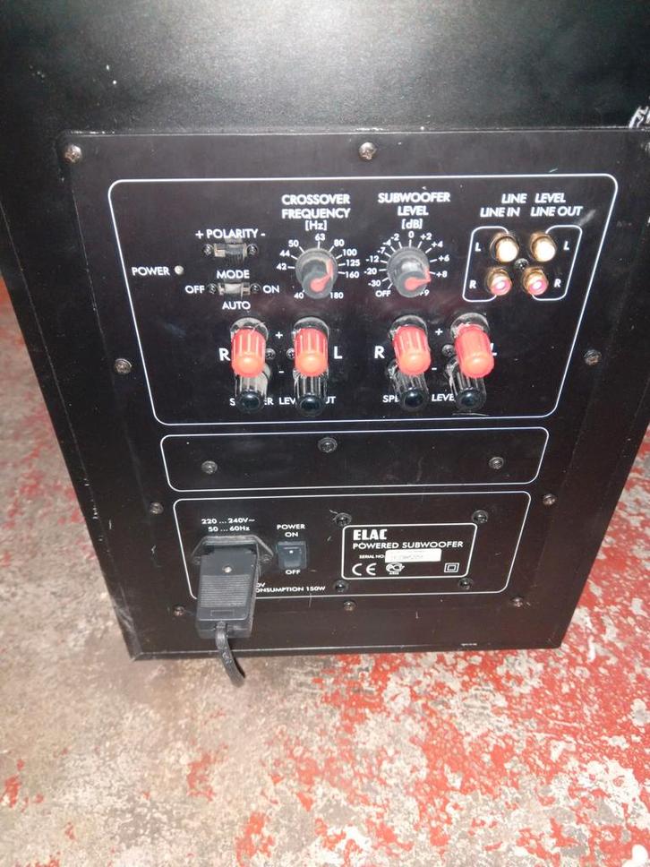 Elac Subwoofer - Krachtige Bass, Audio, Tv en Foto, Luidsprekers, Gebruikt, Subwoofer, 120 watt of meer, Overige merken, Ophalen of Verzenden