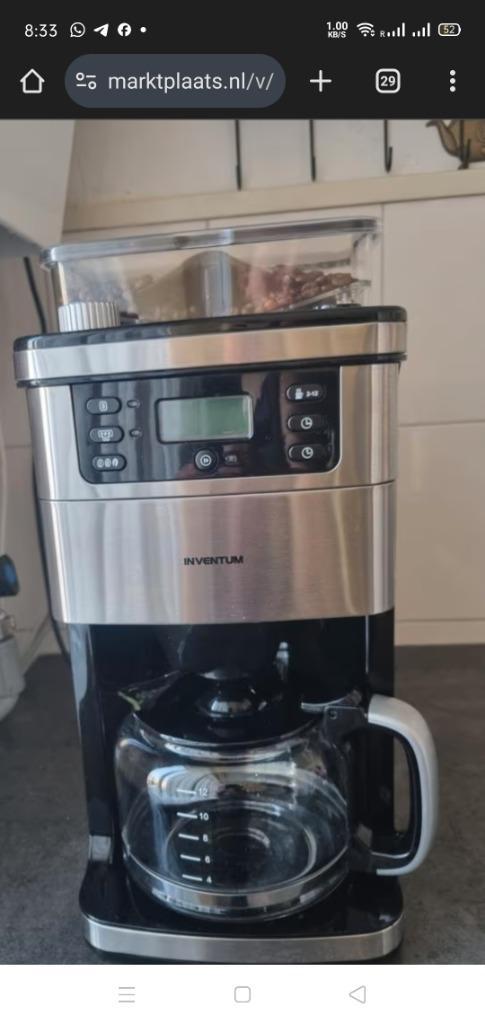 1/5 Inventum KZ915GD koffiezetapparaat verse bonen/gemalen k, Witgoed en Apparatuur, Koffiezetapparaten, Zo goed als nieuw, Gemalen koffie