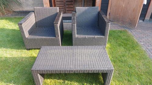 Jan de Bouvrie 4 persoons tuinset met (extra) kussens, Tuin en Terras, Tuinsets en Loungesets, Gebruikt, Wicker, Ophalen