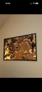 Spiegel met bloemen, Antiek en Kunst, Ophalen of Verzenden, Rechthoekig, Minder dan 50 cm