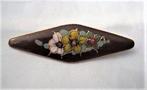 Cloisonné emaille broche bloemen op koper (7914-4846), Sieraden, Tassen en Uiterlijk, Antieke sieraden, Ophalen, Broche