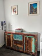 Massief Indonesisch Dressoir Boothout, Ophalen, 150 tot 200 cm, Zo goed als nieuw, Oosters