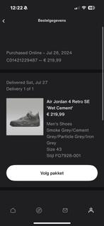 Jordan 4 retro “Wet Cement” 43 DS, Wit, Air Jordan, Nieuw, Ophalen of Verzenden