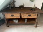 Stoere oude industriële werkbank, Doe-het-zelf en Verbouw, Werkbanken, Ophalen, Gebruikt, 120 tot 170 cm