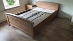 Tweepersoonsbed 140 x 200 met 2 verstelbare lattenbodems., Ophalen, Zo goed als nieuw, Tweepersoons, Hout