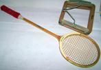 Antiek houten racket Grays Cambridge Double Blue m. spanner., Sport en Fitness, Badminton, Racket(s), Ophalen of Verzenden, Zo goed als nieuw