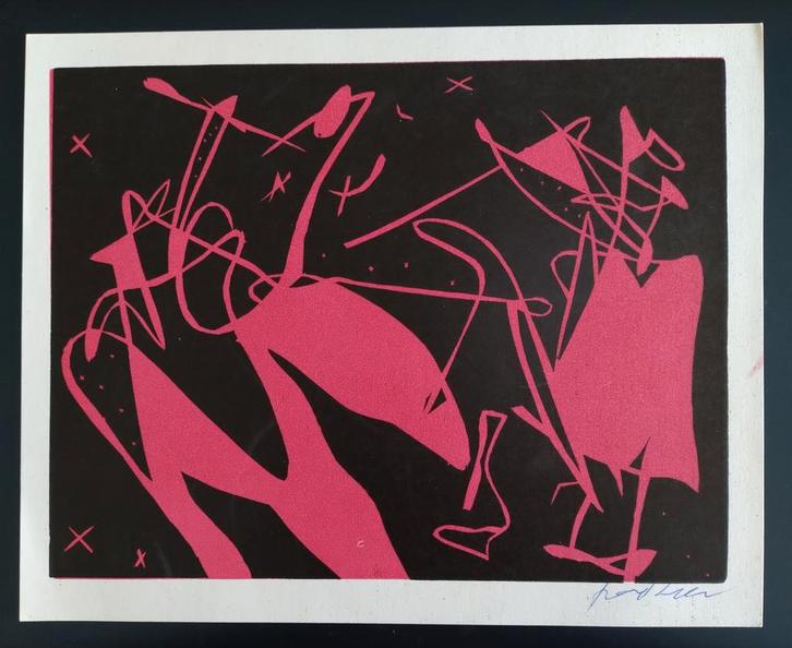 Jan van der Zee, compositie, Antiek en Kunst, Kunst | Etsen en Gravures, Ophalen of Verzenden