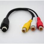 Mini DIN 9-pins / Mini Scart - Tulp Composiet 3x RCA kabel, Verzenden, Nieuw, Minder dan 2 meter, Scartkabel