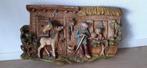 Antiek gips wandbord boer met paard, Ophalen