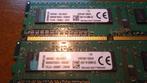2x Kingston 4GB DDR3 1600MHz Werkgeheugen, Computers en Software, RAM geheugen, Gebruikt, DDR3, Ophalen of Verzenden, Desktop