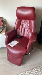 Twice relaxstoel, echt leer en electrisch verstelbaar, Ophalen, Zo goed als nieuw, 50 tot 75 cm, Leer