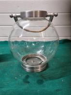 windlicht glas aluminium met touw, Ophalen of Verzenden