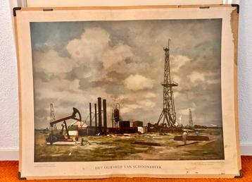 Oude schoolplaat, het olieveld van Schoonebeek beschikbaar voor biedingen