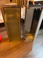 2 hangkastjes met melkglas deur en glazen legplankjes, Huis en Inrichting, Kasten | Overige, Ophalen, Gebruikt
