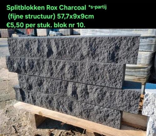 Splitblokken gevelsteen rox charcoal 57,7x9x9cm s-partij, Tuin en Terras, Bielzen en Borders, Nieuw, Blok, Beton, Minder dan 25 cm