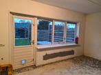 raamkozijn+buitendeur hardhout, Doe-het-zelf en Verbouw, Overige typen, 150 tot 225 cm, Gebruikt, Hout