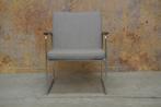 Als NIEUW! grijze stoffen Leolux Talassa design fauteuil!, Minder dan 75 cm, Design, Metaal, Zo goed als nieuw