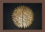 schilderij abstract/modern textuur zwart met bladgoud, Ophalen of Verzenden