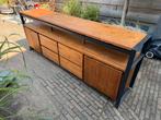 Teak dressoir kast Lengte 200cm hoogte 75cm Diepte 40cm, Ophalen of Verzenden