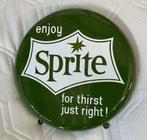 Emaille bord button SPRITE 40 cm, Ophalen of Verzenden, Gebruikt, Reclamebord