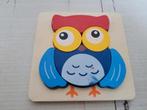Houten puzzel "uil" 1-2 jr, als NIEUW, Ophalen, Minder dan 10 stukjes, Van hout