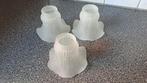3 vintage matglazen lampenkapjes tulp, Huis en Inrichting, Lampen | Lampenkappen, Onbekend, Ophalen of Verzenden, Zo goed als nieuw