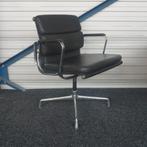 Vitra EA 208 Design Stoel | Vergaderstoel | Zwart | Leer , Gebruikt, Zwart, Ophalen of Verzenden, Metaal