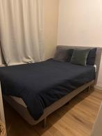 GRATIS OPHALEN: boxspring Ikea, grijs, alles inbegrepen, Huis en Inrichting, Slaapkamer | Bedden, Ophalen, Gebruikt, Tweepersoons