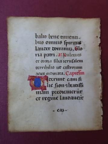 miniatuur Getijdenboek manuscript perkament 2 Italie 1400  beschikbaar voor biedingen