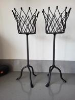 Kaarsenstandaard 2 stuks,  landelijk, industrieel., Ophalen, Metaal, 25 tot 50 cm