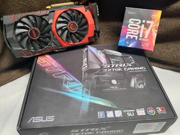 Mb Z270E + CPU i7 7700K + GPU 980ti + DDR4 16gb, Computers en Software, Moederborden, Gebruikt, Intel, DDR4, Ophalen