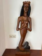 Beeld hout zeemeermin mermaid Dinzau Matadi, Ophalen of Verzenden, Gebruikt, Fantasy
