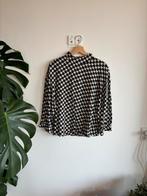 houndstooth black white blouse top standing car sz 38, Ophalen of Verzenden, Zo goed als nieuw, Maat 38/40 (M), Zwart