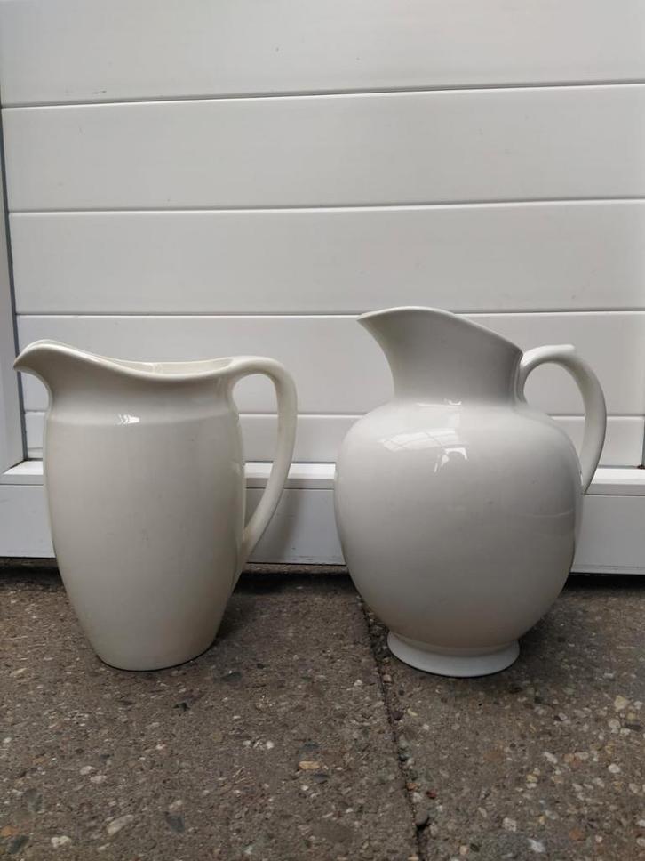 Antieke Aardewerk Schenkkannen - Perfecte Staat!, Huis en Inrichting, Woonaccessoires | Vazen, Zo goed als nieuw, Wit, Minder dan 50 cm