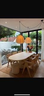 Eettafel 240cm beige oraganische ovaal betoncire look, Ophalen, Zo goed als nieuw, Eettafel