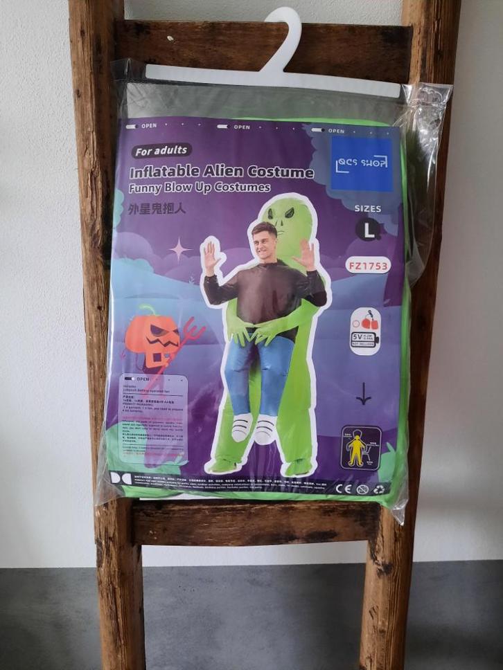 Opblaasbare Alien Feestpak nieuw, Kleding | Heren, Carnavalskleding en Feestkleding, Nieuw, Kleding, Carnaval, Maat 52/54 (L)