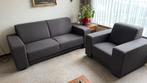 Mooie grijze bank en fauteuil set, Ophalen, Gebruikt, Driepersoons, 75 tot 100 cm