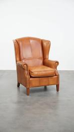 Klassieke rundleren oorfauteuil afgewerkt met siernagels, Ophalen, Gebruikt, ., Klassiek
